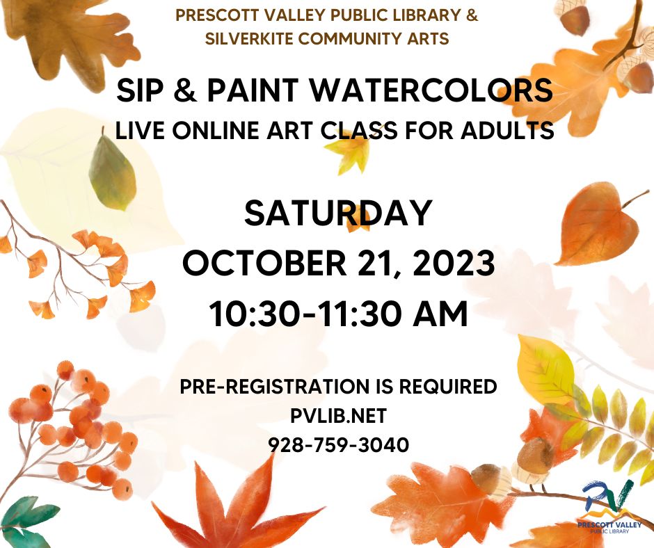 SilverKite Community Art Classes Sip & Paint Watercolor, Pre